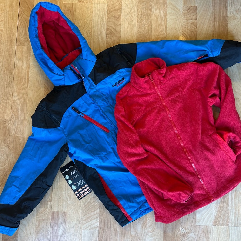 Tony Hawk Kids Blue and Black Jacket with Red Fleece